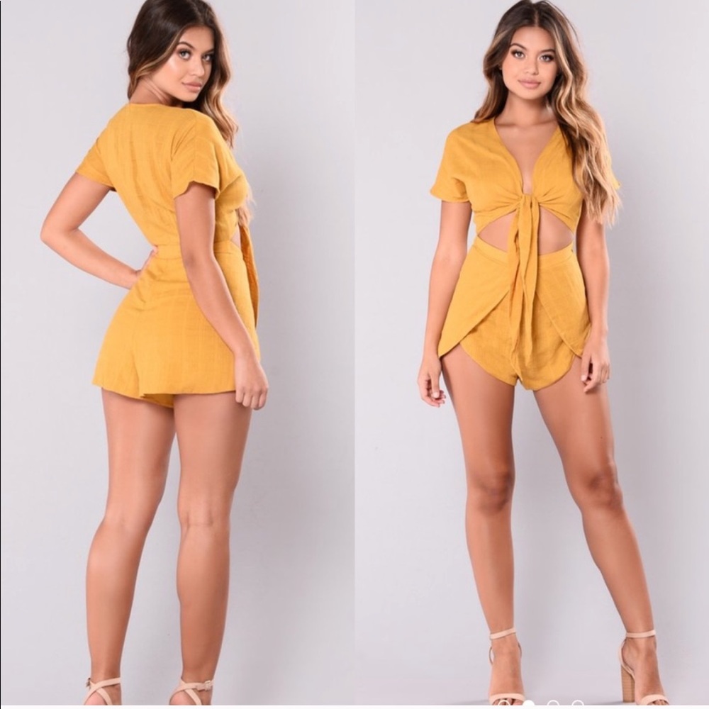 One piece mustard romper